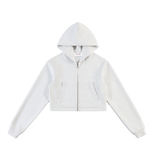 Essential Cropped Zip-Up Hoodie